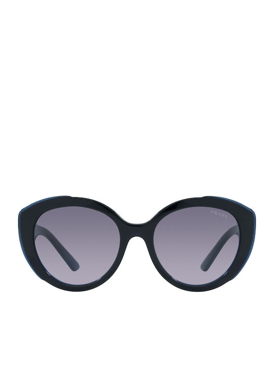 Prada Women's Sunglasses with Black Plastic Frame and Purple Gradient Lens PR01YS 08V08I