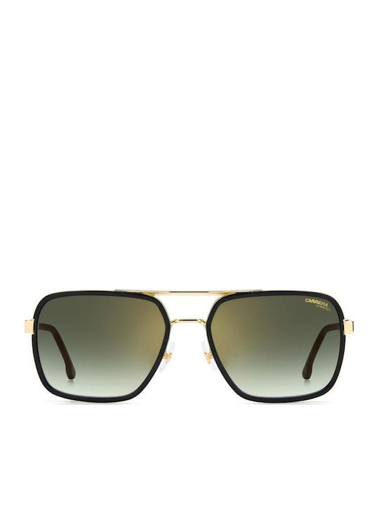 Carrera Men's Sunglasses with Gold Frame and Grey Gradient Lens 256/S RHLD6