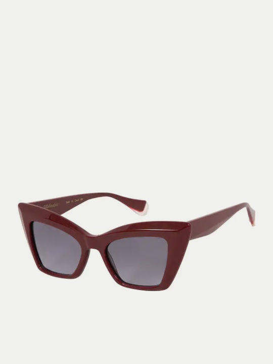 Gigi Barcelona Rosalie Damen Sonnenbrille mit Rot Kunststoff Gestell und Gray Linse 6761/6