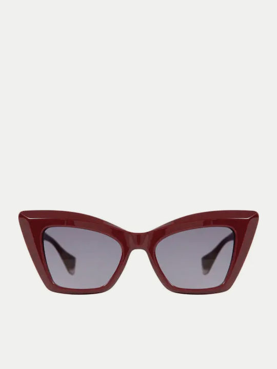 Gigi Barcelona Rosalie Damen Sonnenbrille mit Rot Kunststoff Gestell und Gray Linse 6761/6