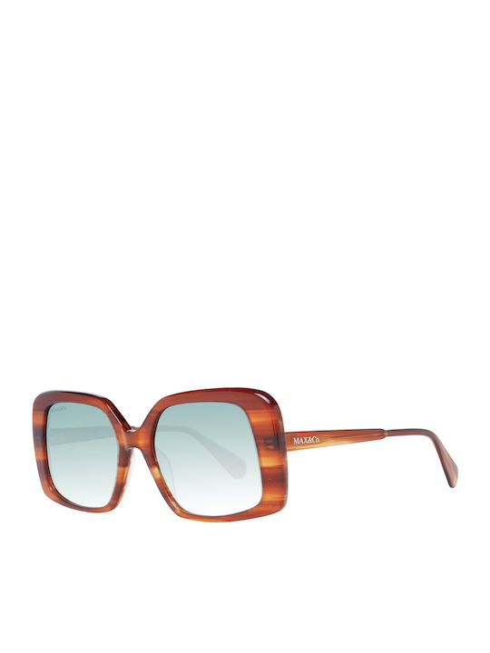 Max & Co Women's Sunglasses with Brown Tartaruga Plastic Frame and Green Gradient Lens MO0031 45P