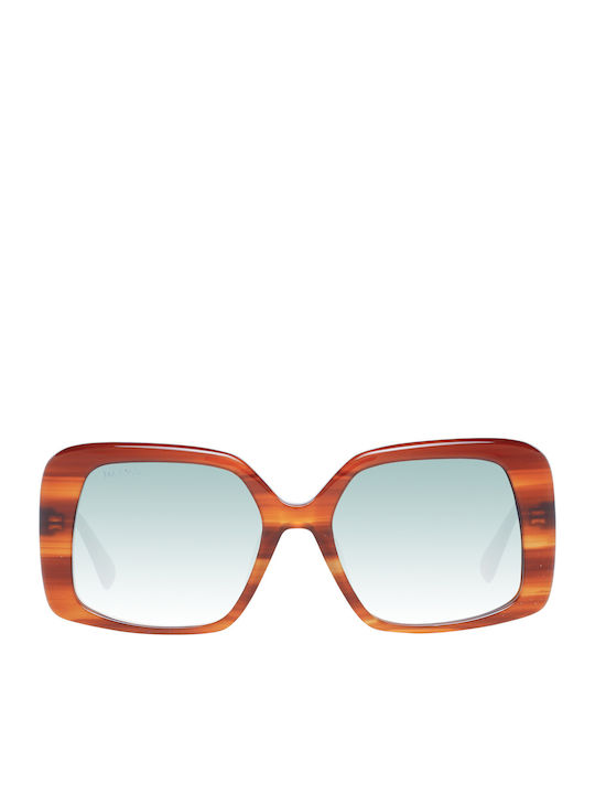 Max & Co Women's Sunglasses with Brown Tartaruga Plastic Frame and Green Gradient Lens MO0031 45P