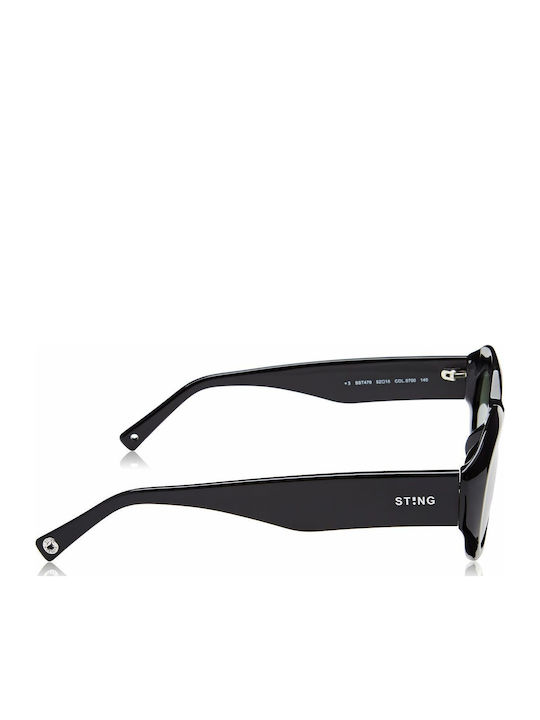 Sting Women's Sunglasses with Black Plastic Frame and Black Lens