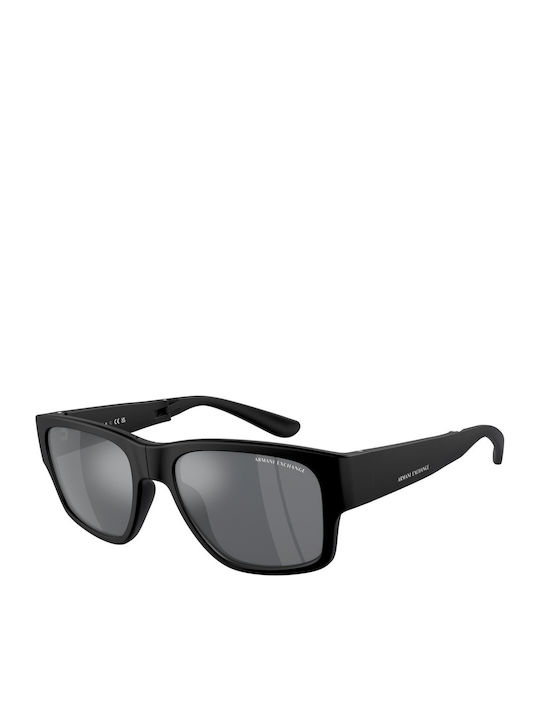 Armani Exchange Унисекс Слънчеви Очила с Черна Пластмасова Рамка и Сиви Стъкла AX4141SU 80786G
