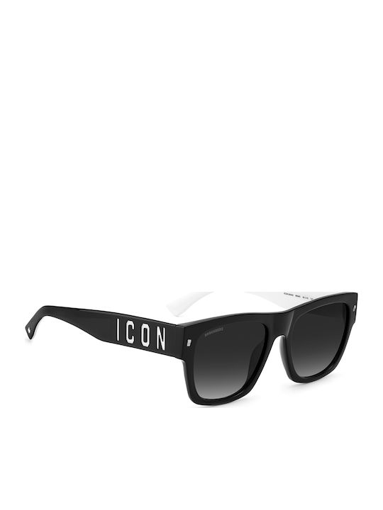 Dsquared2 Icon Men's Sunglasses with Black Plastic Frame and Black Gradient Lens