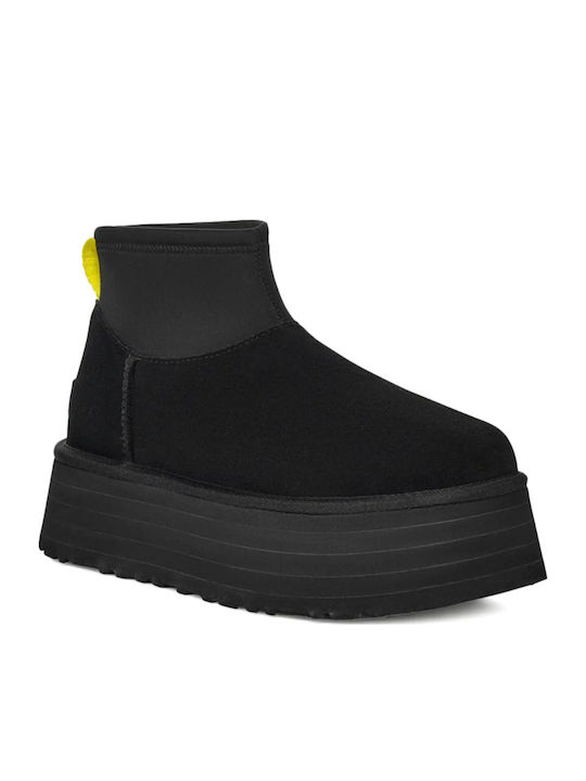 Classic Mini Dipper Suede Ghete Dama Negre
