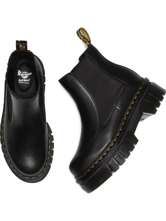 Audrick Leather Women's Chelsea Boots with Medium Heel Black