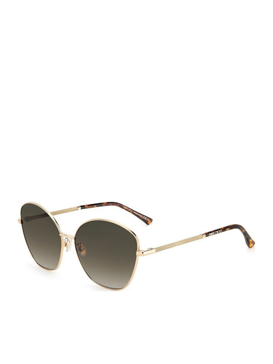 Jimmy Choo Women's Sunglasses with Gold Metal Frame and Brown Gradient Lens Marilia/G/SK 06J/HA