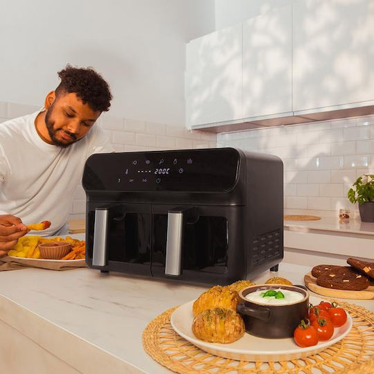 Cecotec Cecofry Advance 9000 Heißluftfritteuse mit Doppel-Abnehmbarer Korb 9Es Schwarz