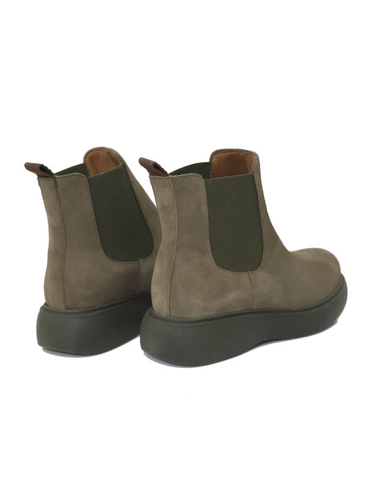 Suede Γυναικεία Μποτάκια Πράσινα