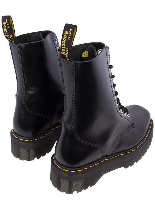 1490 Quad Leather Women's Ankle Boots with Medium Heel Black