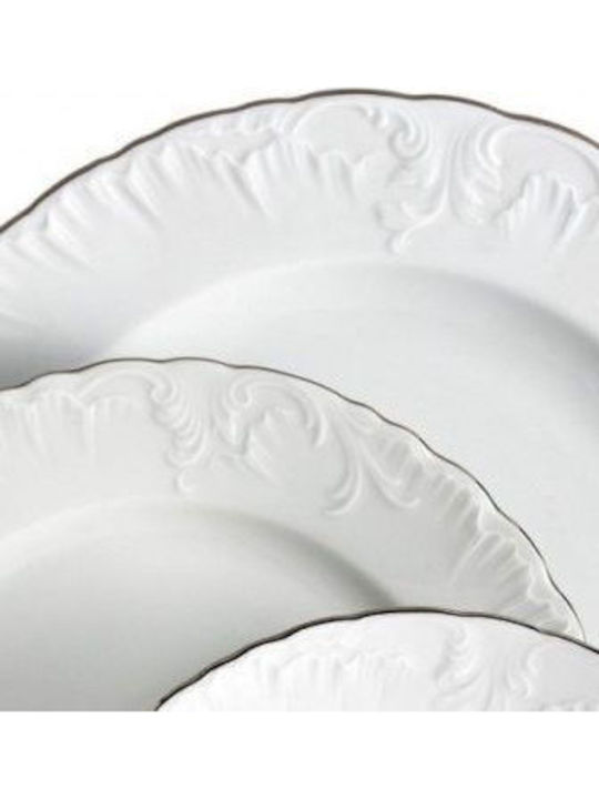 Emfasi Silver Porcelain Dinnerware Set 44pcs