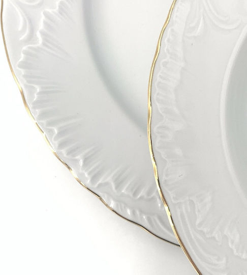 Emfasi Geschirrset aus Porzellan Gold 72Stück