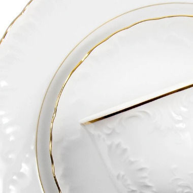 Emfasi Geschirrset aus Porzellan Gold 72Stück