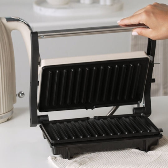 Izzy Vintage Panini IZ-2025 Sandwich Maker for for 2 Sandwiches Sandwiches 1000W Beige