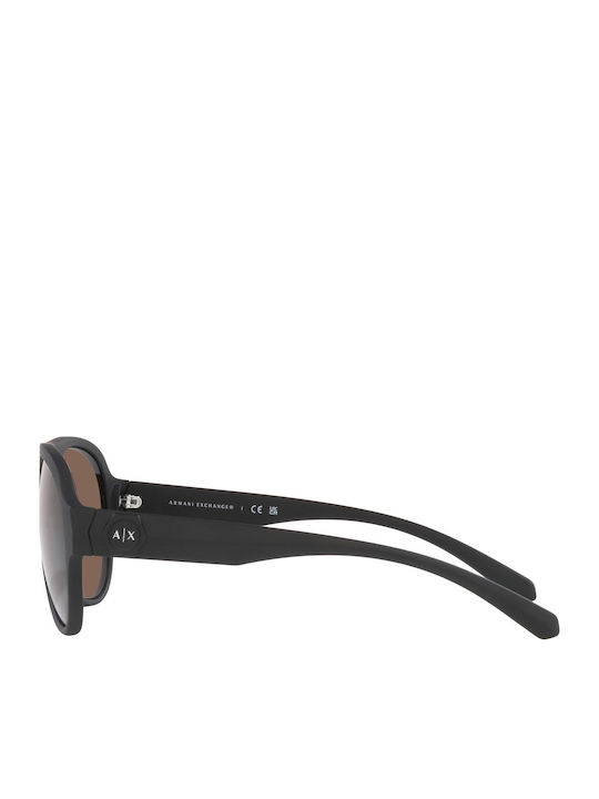 Armani Exchange Unisex Sunglasses With Black Horn-Rimmed Frame And Grey Lens AX4126SU 807873