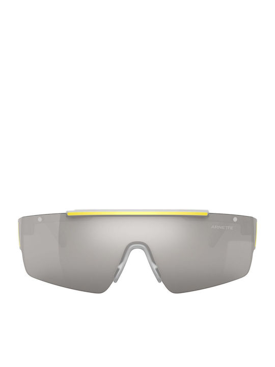 Arnette Deimos Unisex Sunglasses with Grey Horn-Rimmed Frame and Grey Mirror Lens AN4285 27616G