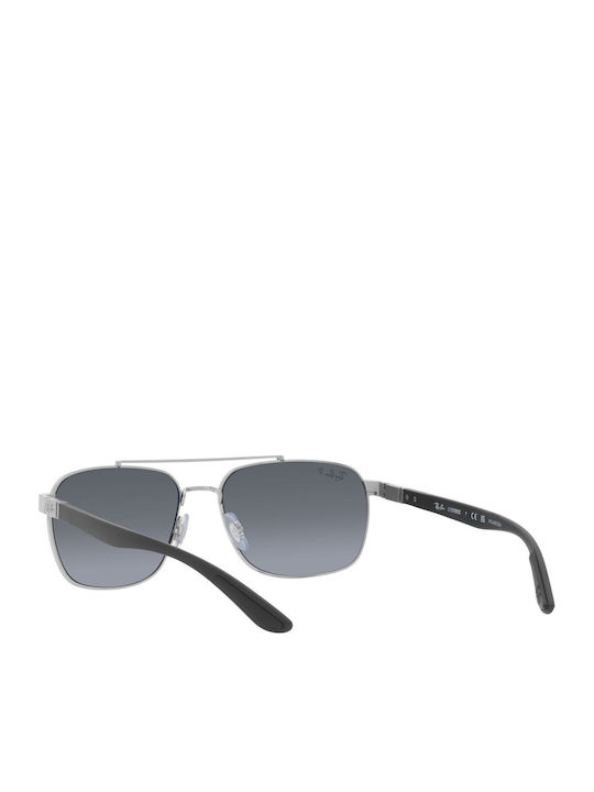 Ray Ban Chromance Men's Sunglasses with Silver Frame and Blue Polarized Mirror Lens RB3701 003/J0