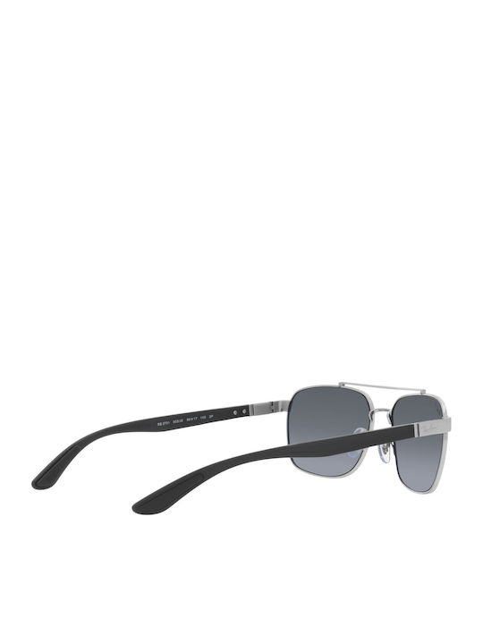 Ray Ban Chromance Men's Sunglasses with Silver Frame and Blue Polarized Mirror Lens RB3701 003/J0