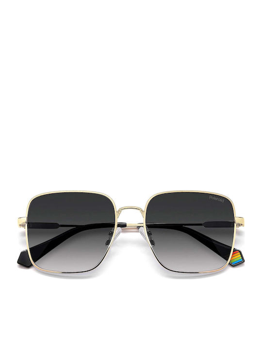 Polaroid Women's Sunglasses with Gold Metallic Frame and Grey Gradient Polarized Lenses PLD6194/S/X J5G/WJ