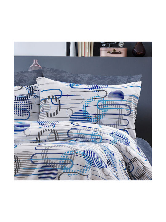 Pillowcase with Envelope Cover White-blue 50x70cm.