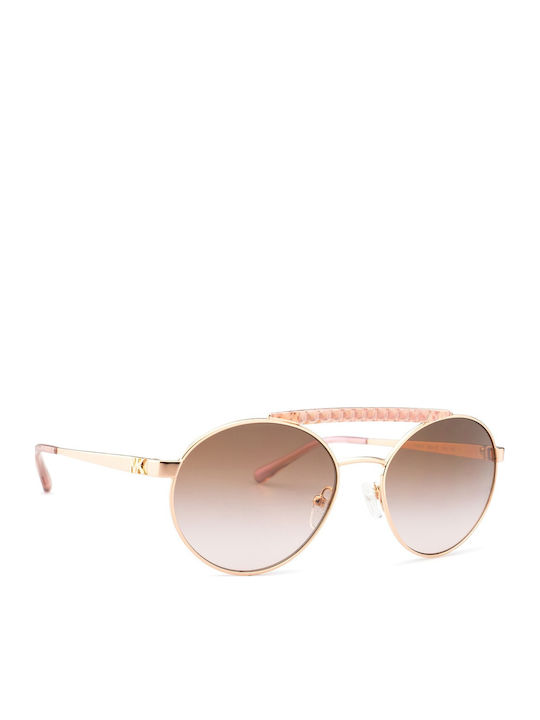 Michael Kors Women's Sunglasses with Gold Metal Frame and Brown Gradient Lens