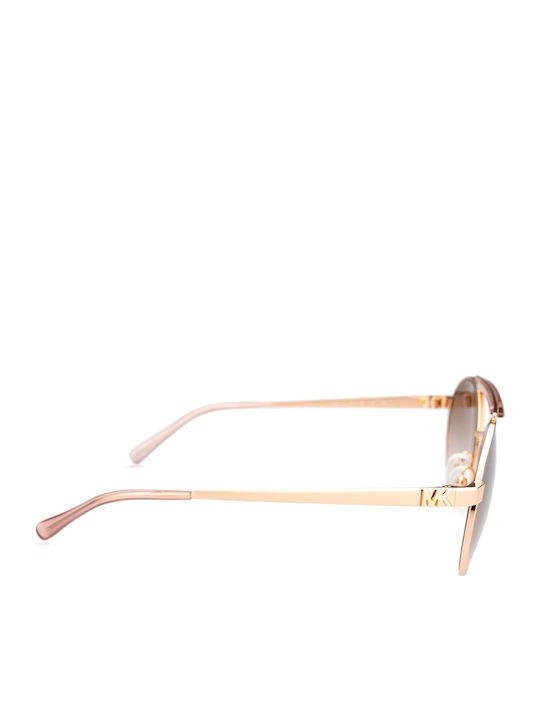 Michael Kors Women's Sunglasses with Gold Metal Frame and Brown Gradient Lens
