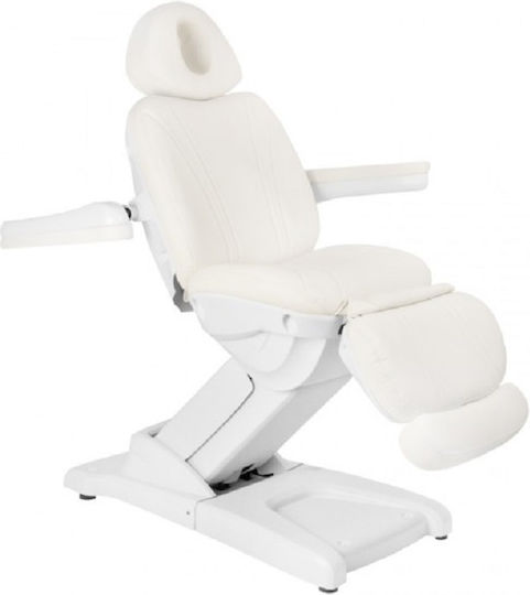 Scaun Pentru Cosmetică Alb Cu Înălțime Reglabilă Și Mecanism Electric De Ridicare Electric Bbay-24266