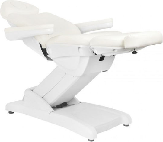 Scaun Pentru Cosmetică Alb Cu Înălțime Reglabilă Și Mecanism Electric De Ridicare Electric Bbay-24266