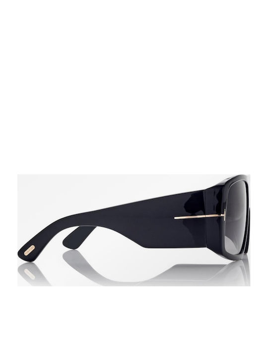 Tom Ford Raven Unisex Sunglasses with Black Plastic Frame and Black Gradient Lens TF1036 01B