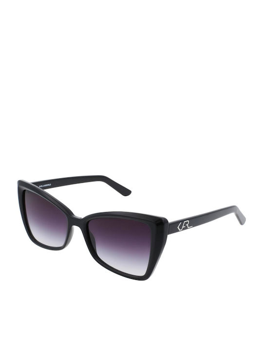 Karl Lagerfeld Women's Sunglasses with Black Plastic Frame and Black Gradient Lens KL6044S-001