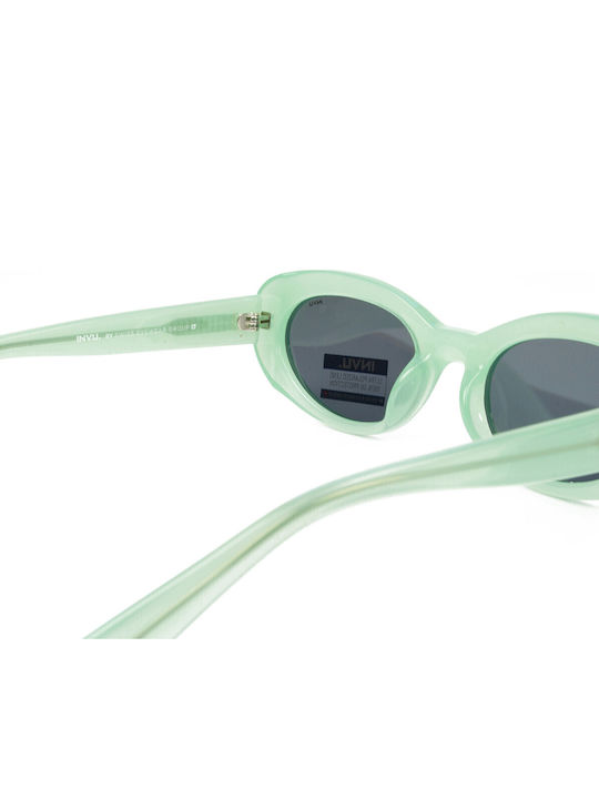 Invu Women's Sunglasses with Green Plastic Frame and Gray Polarized Lens IB22433D