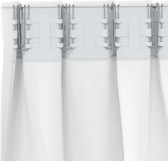 vidaXL Set Of White Blackout Window Curtains With Pencil Pleat 140x175cm