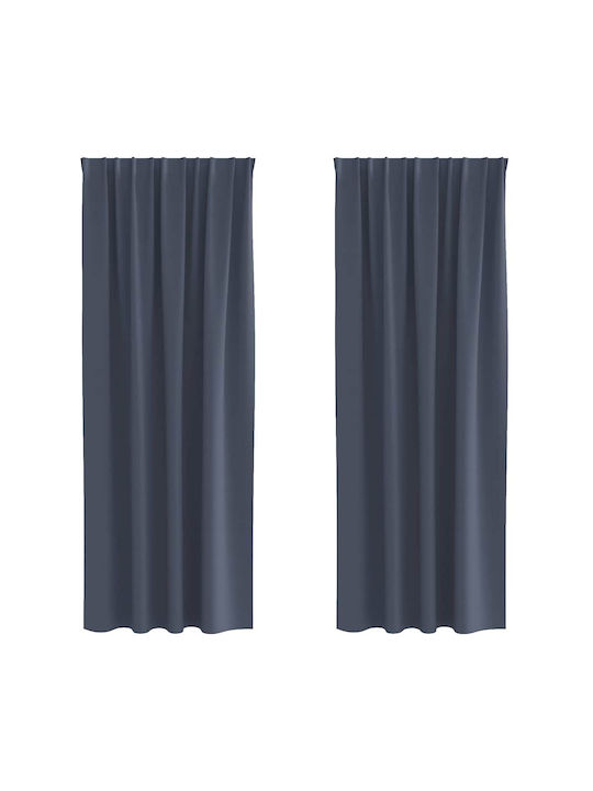 vidaXL vidaXL Vorhänge Verdunkelung Fenster mit Bleistiftfalten Grau 140x225cm