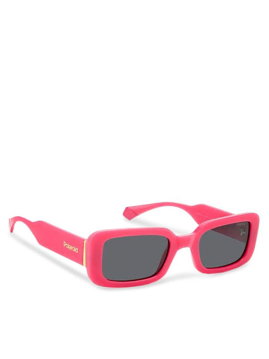 Polaroid Unisex Sonnenbrille mit Rosa Kunststoff Gestell und Gray Polarisiert Linse PLD6208/S/X MU1/M9