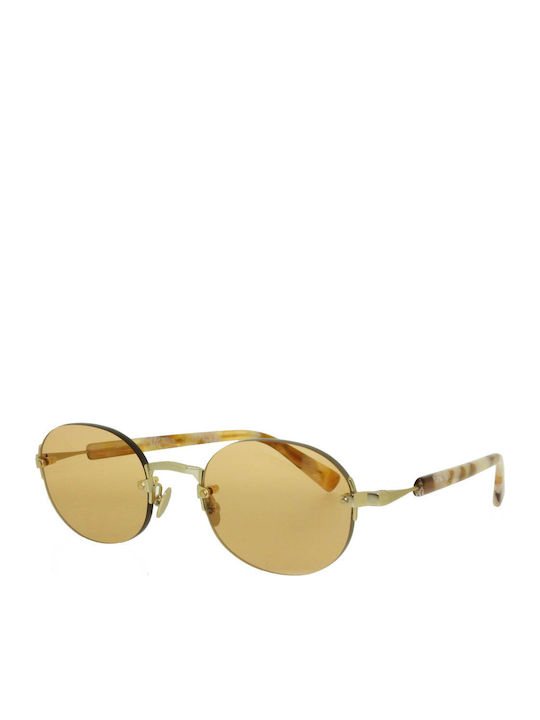 Gast Olli Unisex Sunglasses with Brown Tartaruga Metal Frame and Yellow Lens OL05