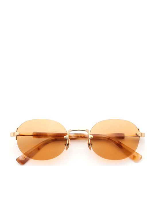 Gast Olli Unisex Sunglasses with Brown Tartaruga Metal Frame and Yellow Lens OL05