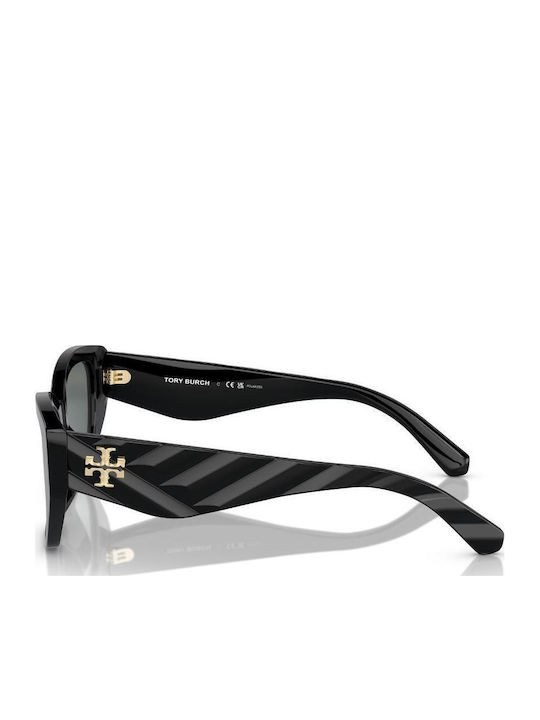 Tory Burch Damen Sonnenbrille mit Schwarz Kunststoff Gestell und Gray Polarisiert Linse TY7196U-170981