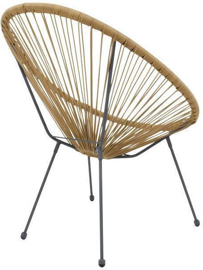 Outdoor-Sessel Rattan Morena Coffee 70x74x85εκ.