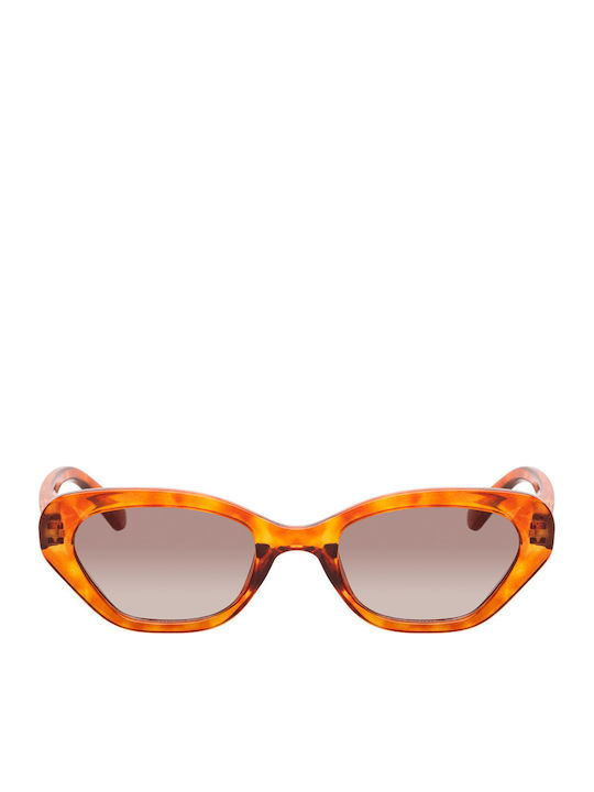 Pervedere Women's Sunglasses with Brown Tartaruga Horn-Rimmed Frame and Brown Gradient Lenses
