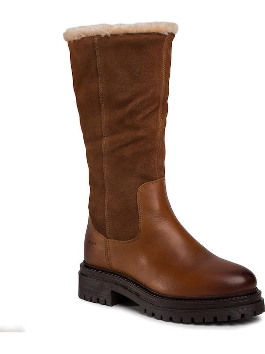 D Iridea M Leather Women's Ankle Boots Tabac Brown