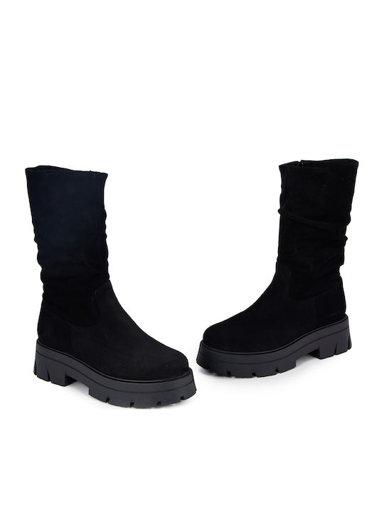 Suede Women's Ankle Boots Black