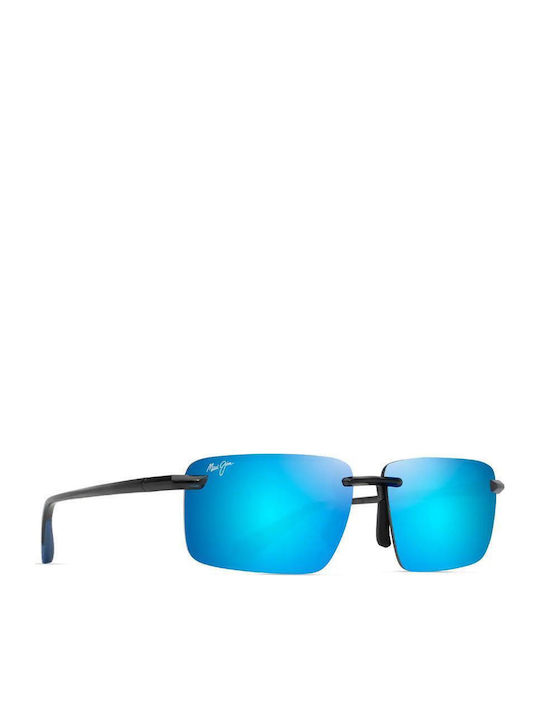 Maui Jim Men's Sunglasses with Gray Metal Frame and Blue Gradient Mirror Lens B626-14