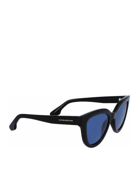 Victoria Beckham Damen Sonnenbrille mit Schwarz Kunststoff Gestell und Blau Linse