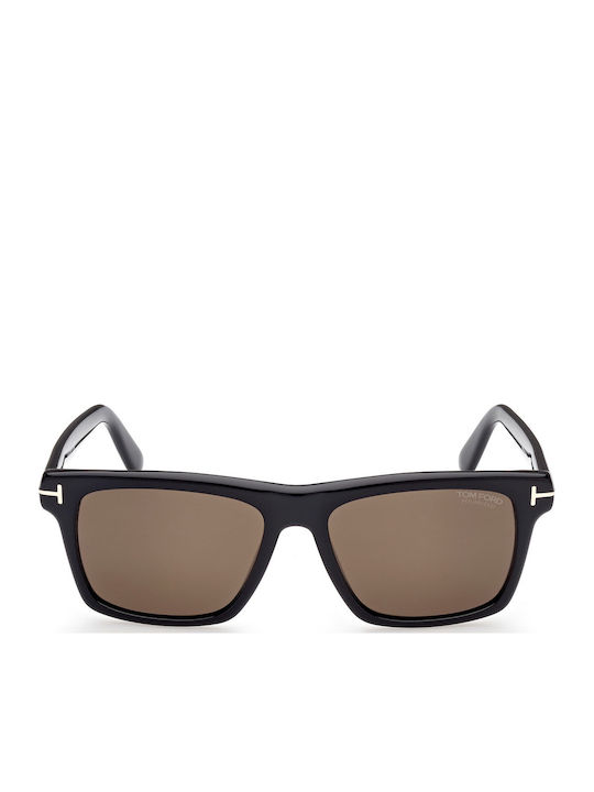 Tom Ford Buckley 02 Ochelari De Soare Pentru Bărbați Cu Ramă Neagră Din Plastic Și Lentile Maro Degrade FT0906 01H