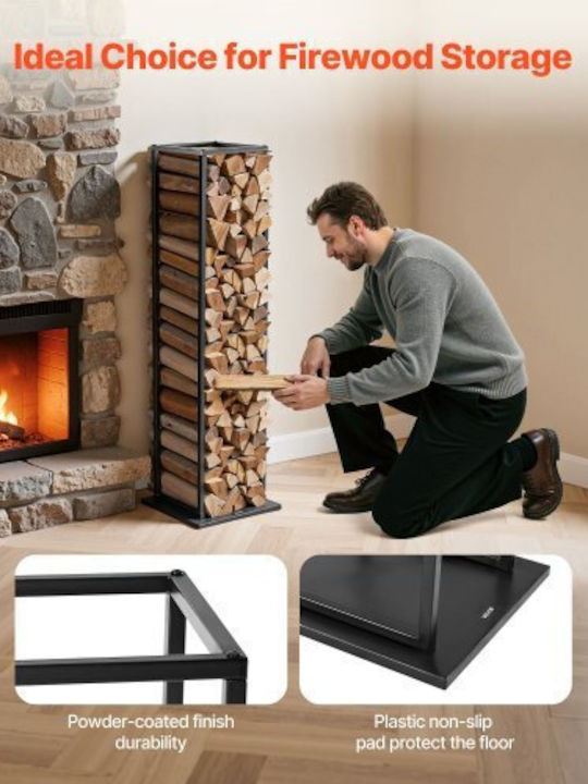 Vevor Ξύλινο Ράφι Αποθήκευσης Ξύλων 33x32x112cm Μαύρο