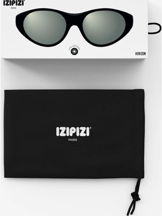 Izipizi Unisex Γυαλιά Ηλίου με Μαύρο Σκελετό και Πράσινο Polarized Καθρέφτη Φακό