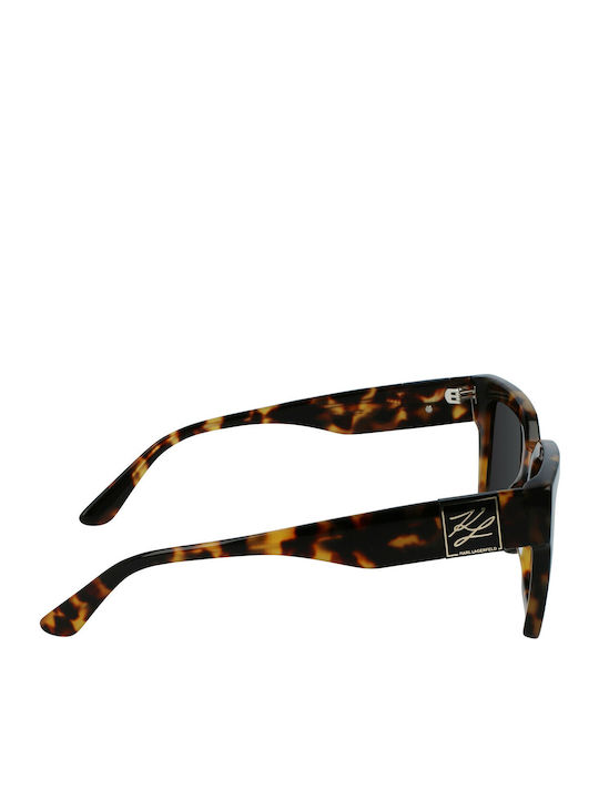 Karl Lagerfeld Women's Sunglasses with Brown Tartaruga Plastic Frame and Blue Lens KL6057S-215