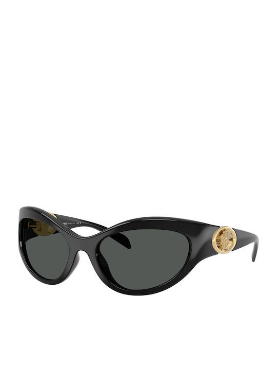 Versace Women's Sunglasses with Black Plastic Frame and Black Lens