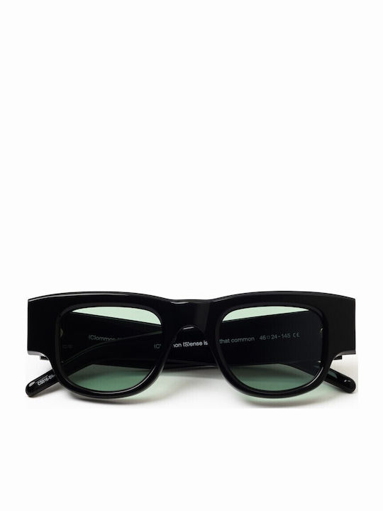Common Sense Unisex Sunglasses with Brown Tartaruga Plastic Frame and Green Lens CS016